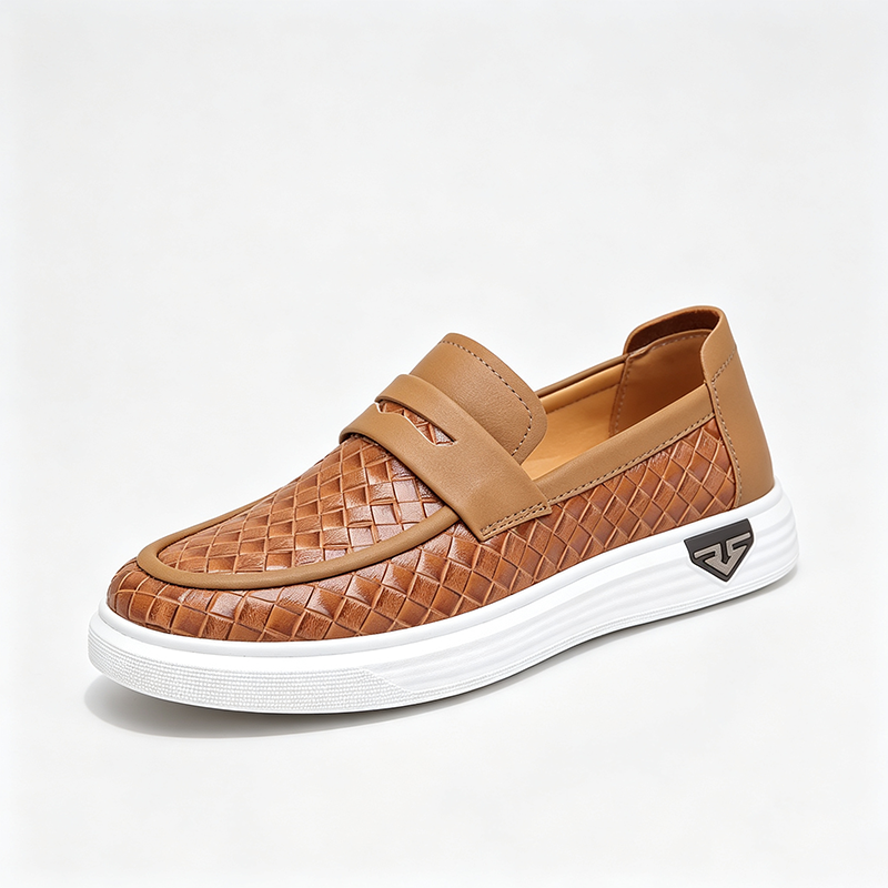 (🎁FREE SOCKS + INSOLES🧦)Men’s Breathable Perforated Leather Slip-On Shoes for Hot, Wide Feet | Arch Support & All-Day Comfort