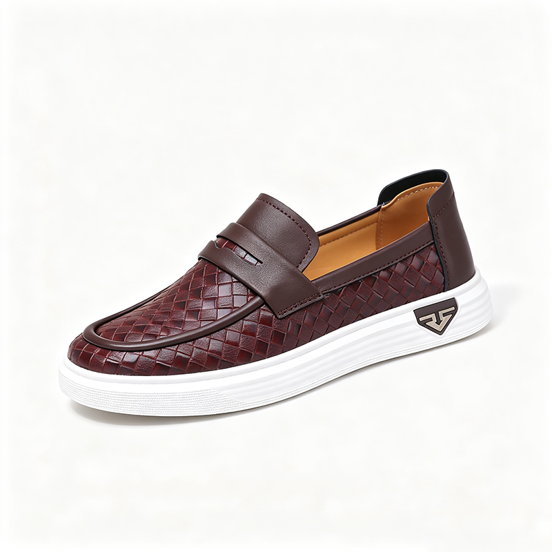 (🎁FREE SOCKS + INSOLES🧦)Men’s Breathable Perforated Leather Slip-On Shoes for Hot, Wide Feet | Arch Support & All-Day Comfort