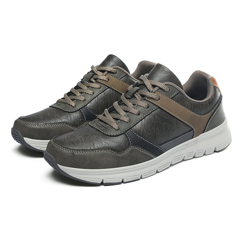 Men's Genuine Leather Hiking Boots | Wide Toe Box, Lightweight Flexible Upper, Cushioned, Slip‑Resistant Rubber, All‑Day Comfort For Wear, Work, Travel