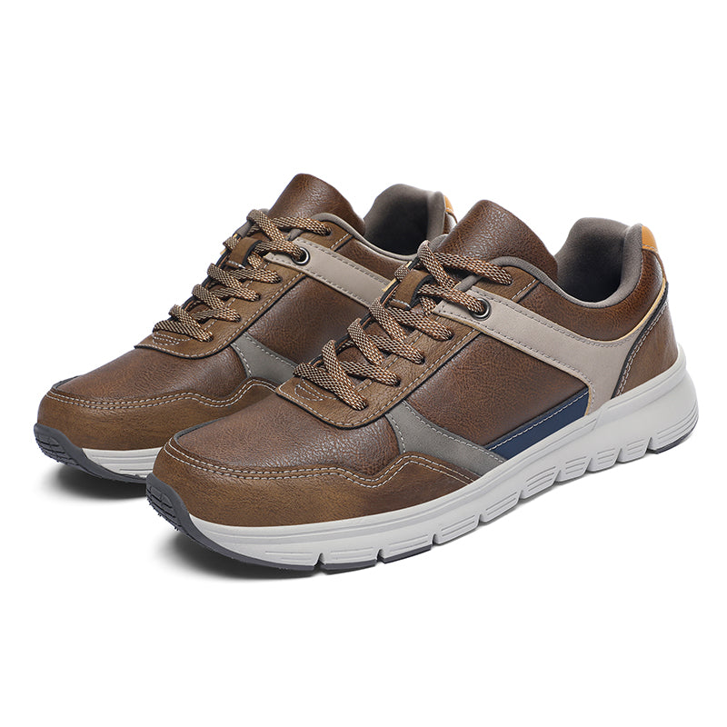 Men's Genuine Leather Hiking Boots | Wide Toe Box, Lightweight Flexible Upper, Cushioned, Slip‑Resistant Rubber, All‑Day Comfort For Wear, Work, Travel