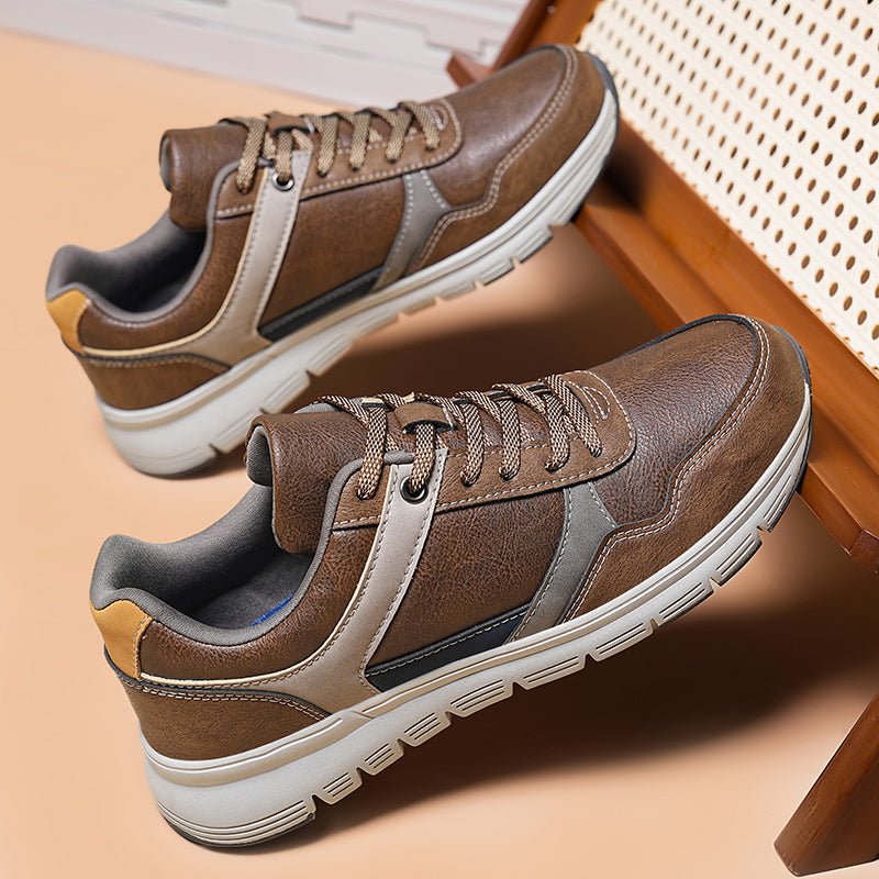 Men's Genuine Leather Hiking Boots | Wide Toe Box, Lightweight Flexible Upper, Cushioned, Slip‑Resistant Rubber, All‑Day Comfort For Wear, Work, Travel