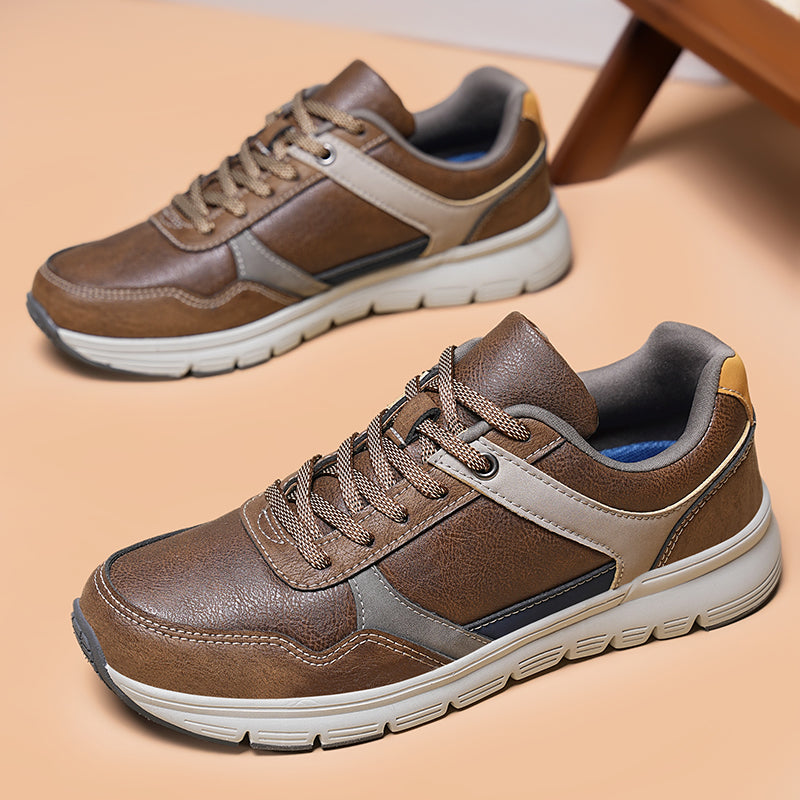 Men's Genuine Leather Hiking Boots | Wide Toe Box, Lightweight Flexible Upper, Cushioned, Slip‑Resistant Rubber, All‑Day Comfort For Wear, Work, Travel