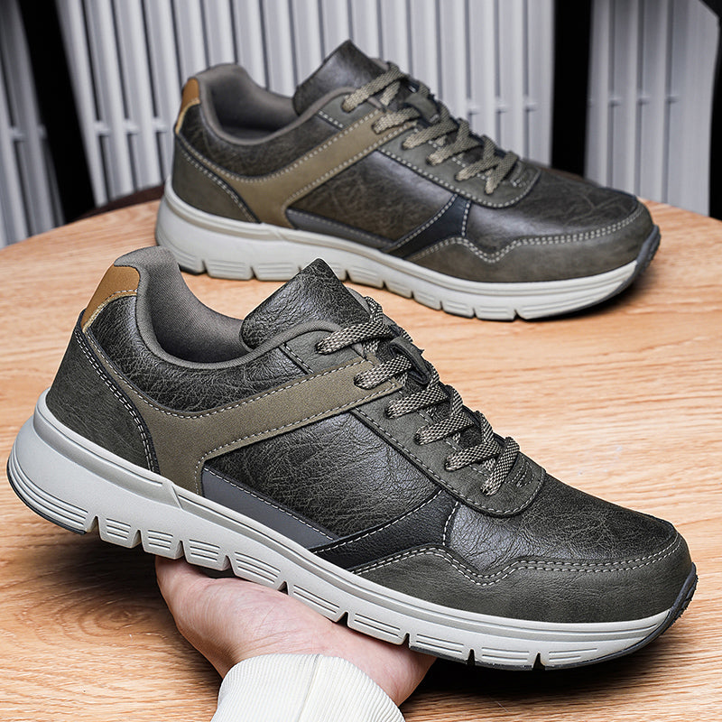 Men's Genuine Leather Hiking Boots | Wide Toe Box, Lightweight Flexible Upper, Cushioned, Slip‑Resistant Rubber, All‑Day Comfort For Wear, Work, Travel