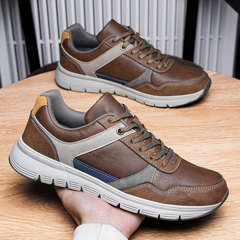 Men's Genuine Leather Hiking Boots | Wide Toe Box, Lightweight Flexible Upper, Cushioned, Slip‑Resistant Rubber, All‑Day Comfort For Wear, Work, Travel