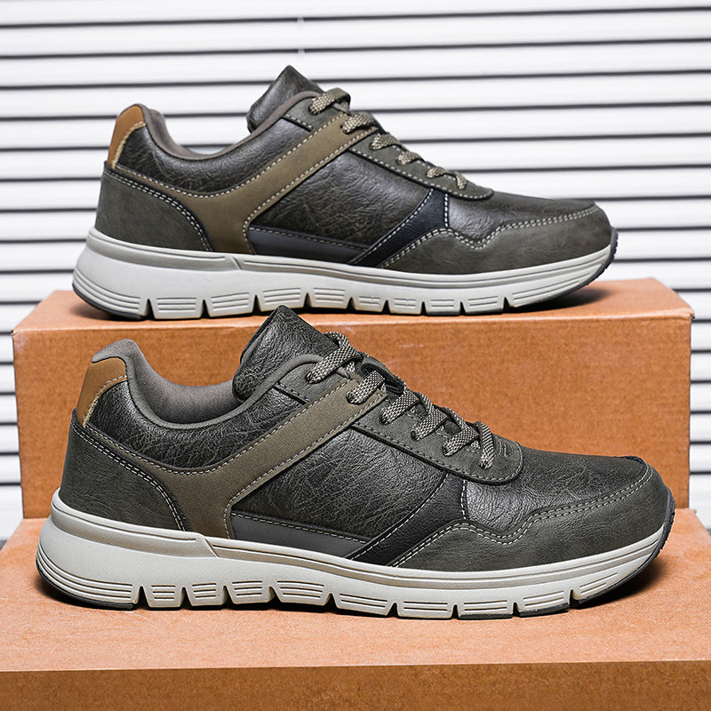 Men's Genuine Leather Hiking Boots | Wide Toe Box, Lightweight Flexible Upper, Cushioned, Slip‑Resistant Rubber, All‑Day Comfort For Wear, Work, Travel