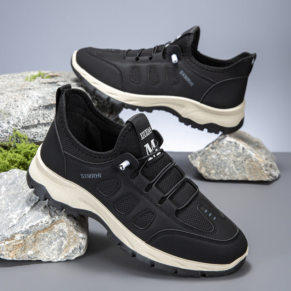 (⏰Clearance Sale)Men's Cushioned Mesh Hiking Shoes - Slip-On, Breathable, Slip-Resistant, Wide Toe Box with Arch Support