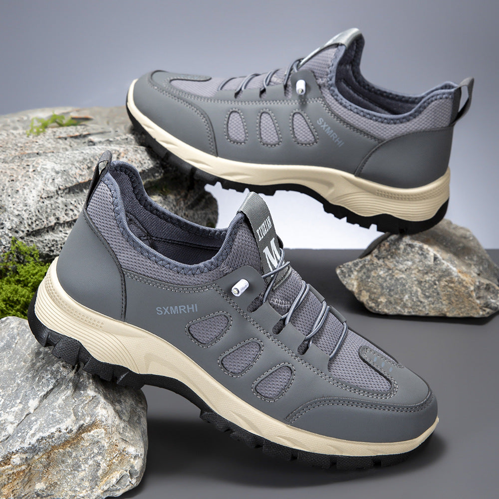 (⏰Clearance Sale)Men's Cushioned Mesh Hiking Shoes - Slip-On, Breathable, Slip-Resistant, Wide Toe Box with Arch Support