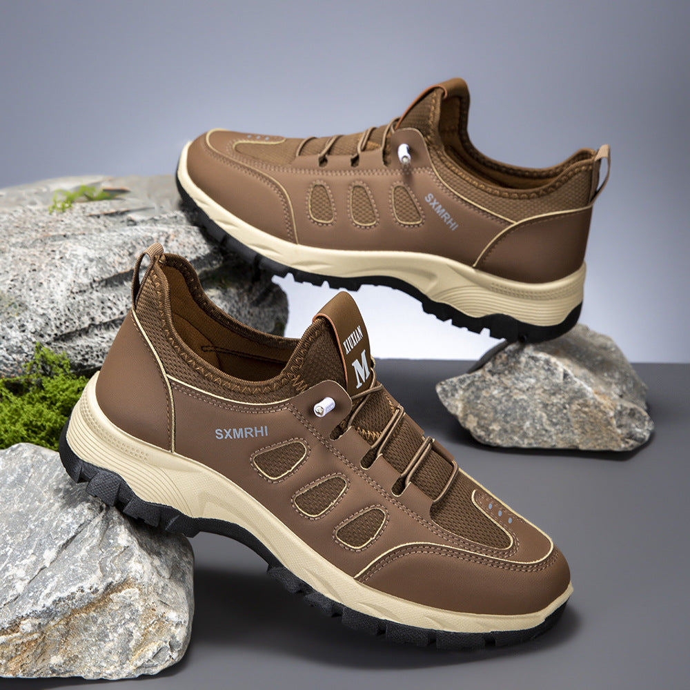 (⏰Clearance Sale)Men's Cushioned Mesh Hiking Shoes - Slip-On, Breathable, Slip-Resistant, Wide Toe Box with Arch Support