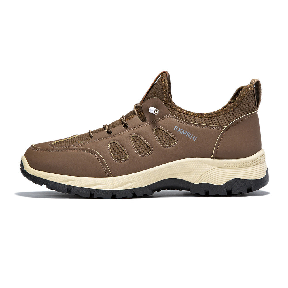 (⏰Clearance Sale)Men's Cushioned Mesh Hiking Shoes - Slip-On, Breathable, Slip-Resistant, Wide Toe Box with Arch Support