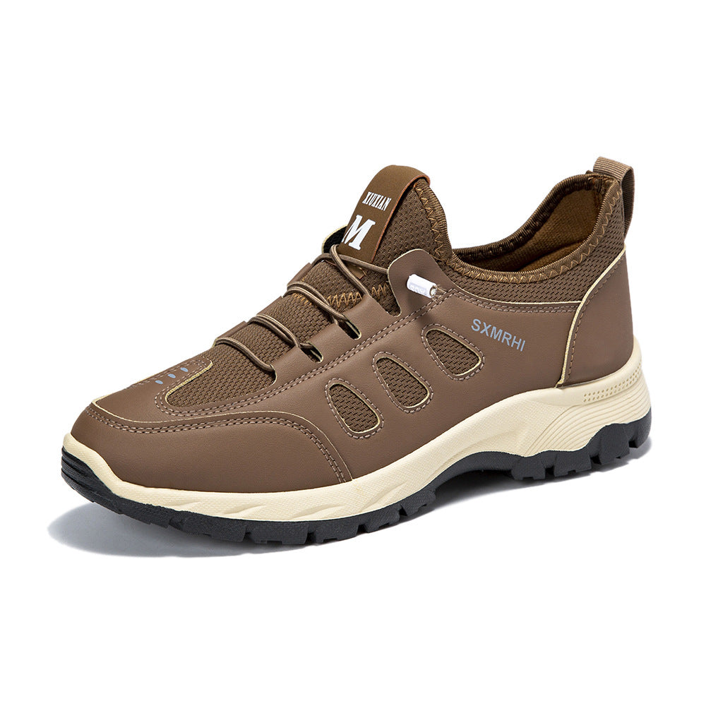 (⏰Clearance Sale)Men's Cushioned Mesh Hiking Shoes - Slip-On, Breathable, Slip-Resistant, Wide Toe Box with Arch Support