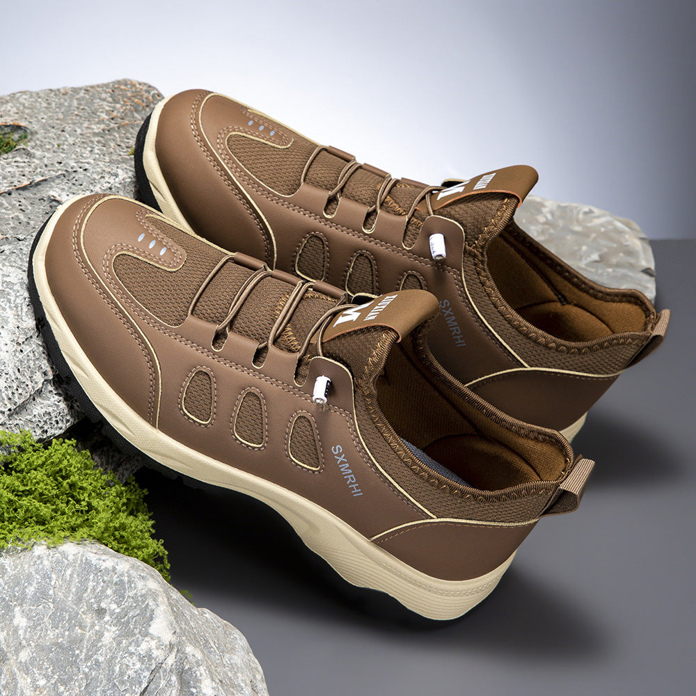 (⏰Clearance Sale)Men's Cushioned Mesh Hiking Shoes - Slip-On, Breathable, Slip-Resistant, Wide Toe Box with Arch Support