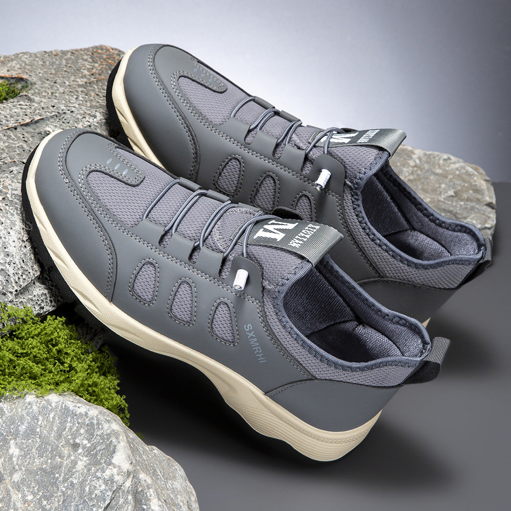 (⏰Clearance Sale)Men's Cushioned Mesh Hiking Shoes - Slip-On, Breathable, Slip-Resistant, Wide Toe Box with Arch Support