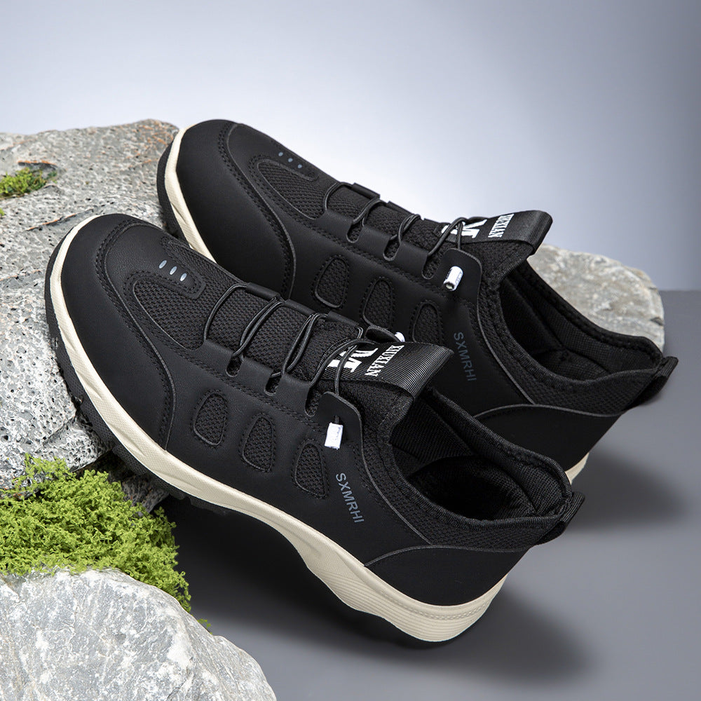 (⏰Clearance Sale)Men's Cushioned Mesh Hiking Shoes - Slip-On, Breathable, Slip-Resistant, Wide Toe Box with Arch Support