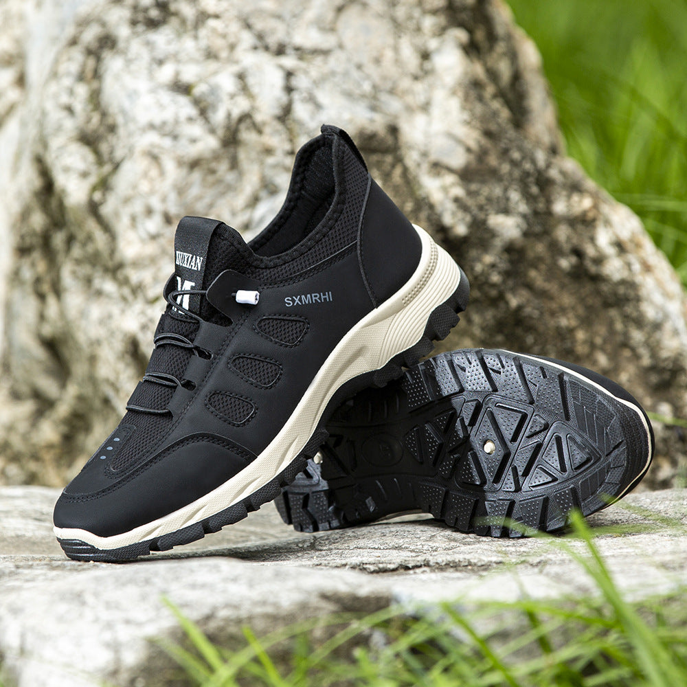 (⏰Clearance Sale)Men's Cushioned Mesh Hiking Shoes - Slip-On, Breathable, Slip-Resistant, Wide Toe Box with Arch Support