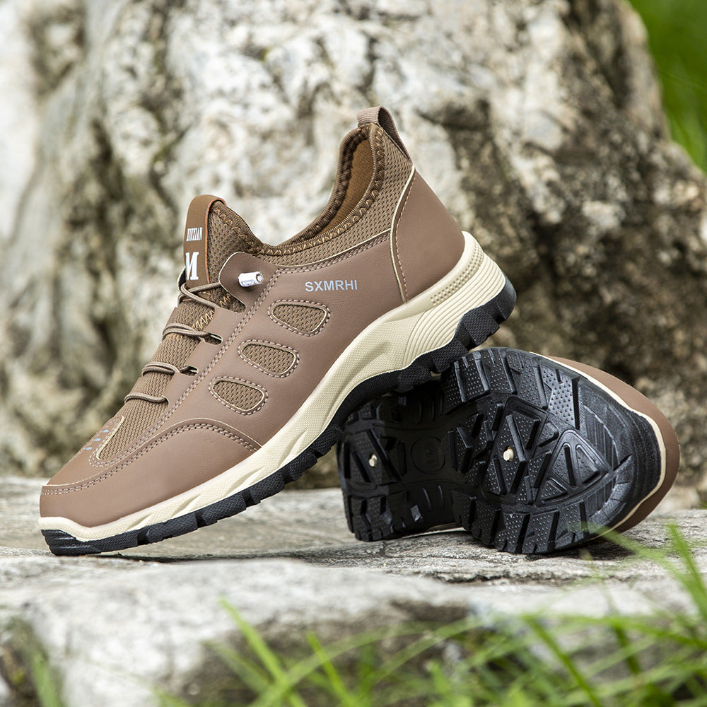 (⏰Clearance Sale)Men's Cushioned Mesh Hiking Shoes - Slip-On, Breathable, Slip-Resistant, Wide Toe Box with Arch Support