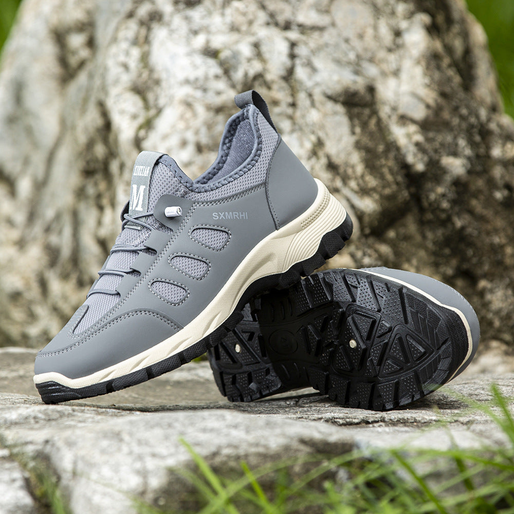 (⏰Clearance Sale)Men's Cushioned Mesh Hiking Shoes - Slip-On, Breathable, Slip-Resistant, Wide Toe Box with Arch Support