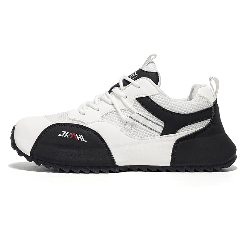 Men's Mesh Walking Shoes - Roomy Toe Box,No Arch Support,Breathable Canvas,Flexible Non-Slip Sole,Machine Washable,Lace-Up,Walking,Daily Wear