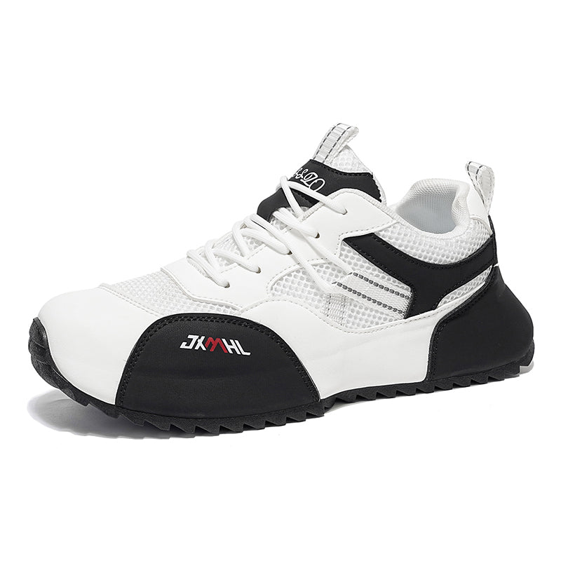 Men's Mesh Walking Shoes - Roomy Toe Box,No Arch Support,Breathable Canvas,Flexible Non-Slip Sole,Machine Washable,Lace-Up,Walking,Daily Wear