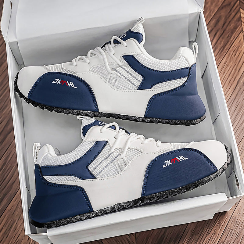 Men's Mesh Walking Shoes - Roomy Toe Box,No Arch Support,Breathable Canvas,Flexible Non-Slip Sole,Machine Washable,Lace-Up,Walking,Daily Wear