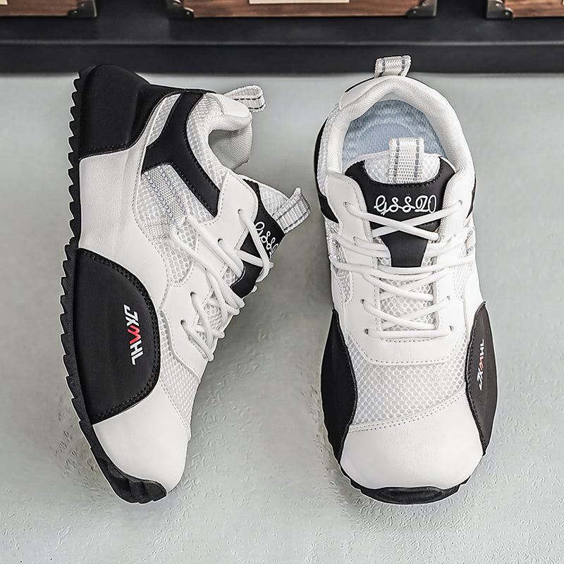 Men's Mesh Walking Shoes - Roomy Toe Box,No Arch Support,Breathable Canvas,Flexible Non-Slip Sole,Machine Washable,Lace-Up,Walking,Daily Wear