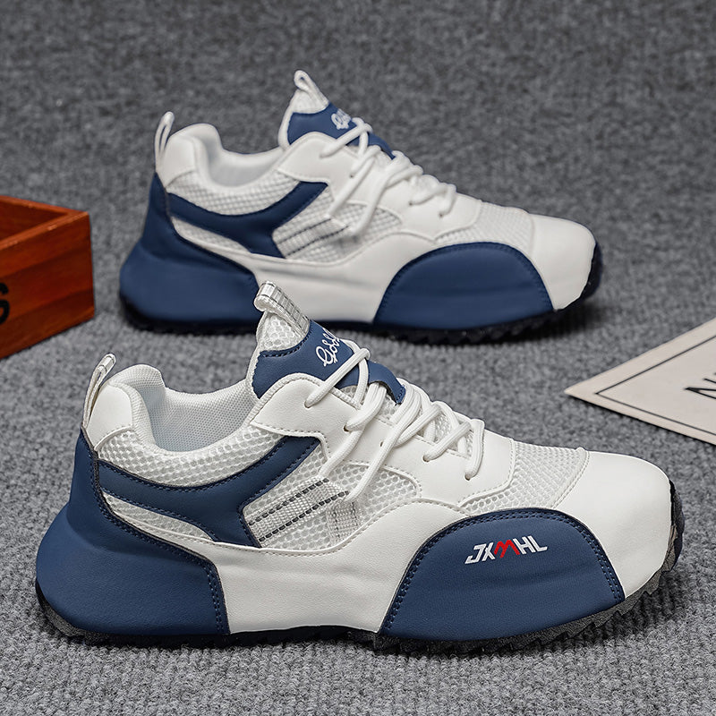 Men's Mesh Walking Shoes - Roomy Toe Box,No Arch Support,Breathable Canvas,Flexible Non-Slip Sole,Machine Washable,Lace-Up,Walking,Daily Wear