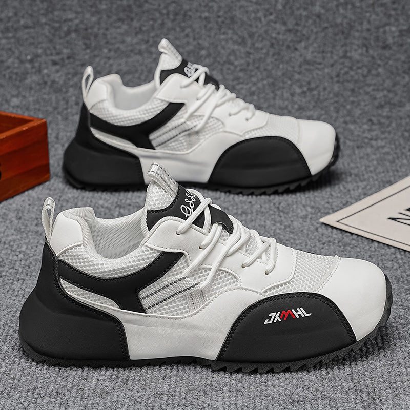 Men's Mesh Walking Shoes - Roomy Toe Box,No Arch Support,Breathable Canvas,Flexible Non-Slip Sole,Machine Washable,Lace-Up,Walking,Daily Wear