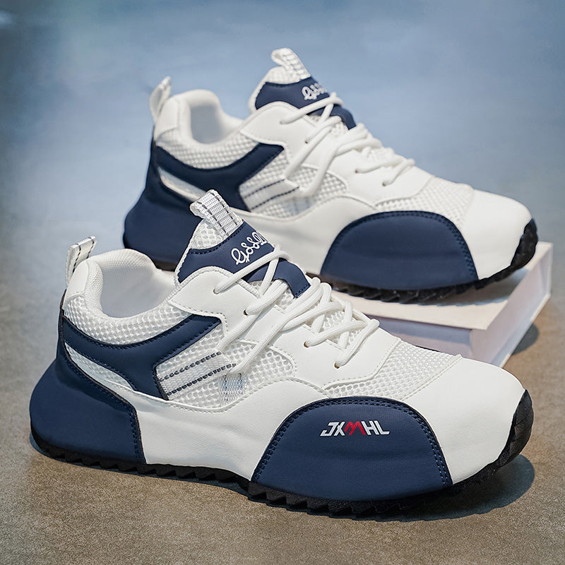 Men's Mesh Walking Shoes - Roomy Toe Box,No Arch Support,Breathable Canvas,Flexible Non-Slip Sole,Machine Washable,Lace-Up,Walking,Daily Wear