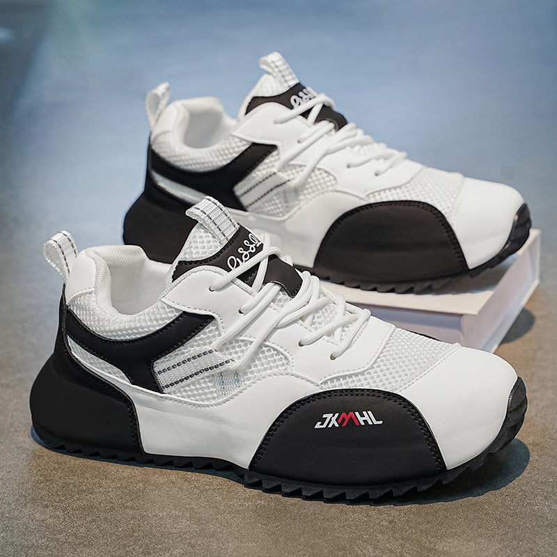 Men's Mesh Walking Shoes - Roomy Toe Box,No Arch Support,Breathable Canvas,Flexible Non-Slip Sole,Machine Washable,Lace-Up,Walking,Daily Wear
