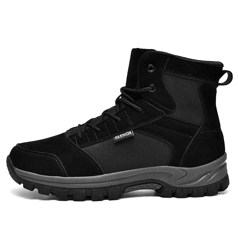 Men's Mid Top Suede Hiking Boots  - Lace-Up, Breathable, Slip-Resistant, Wide Toe Box with Arch Support
