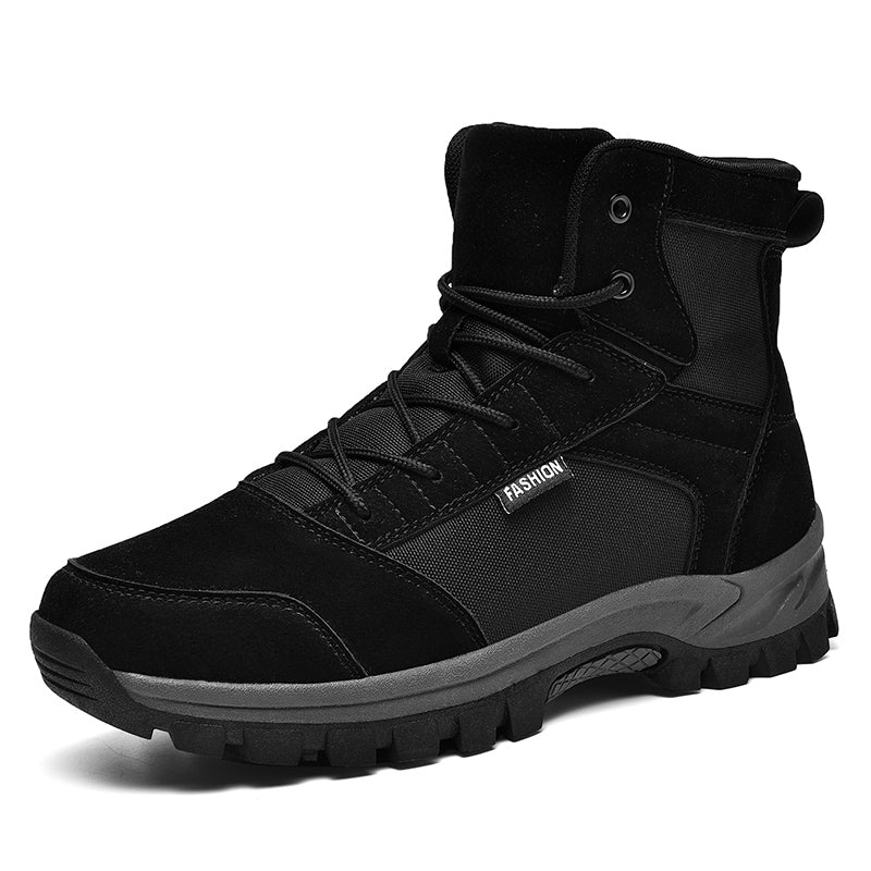 Men's Mid Top Suede Hiking Boots  - Lace-Up, Breathable, Slip-Resistant, Wide Toe Box with Arch Support