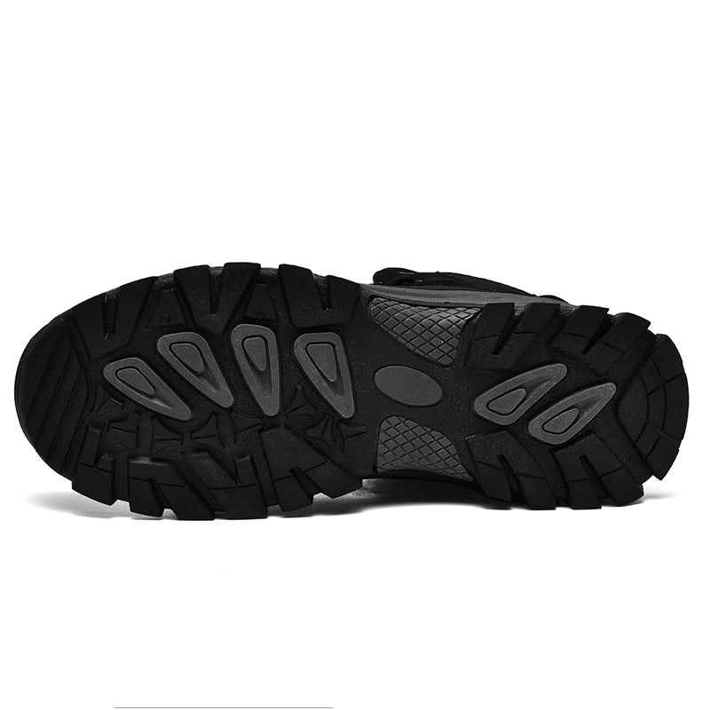 Men's Mid Top Suede Hiking Boots  - Lace-Up, Breathable, Slip-Resistant, Wide Toe Box with Arch Support