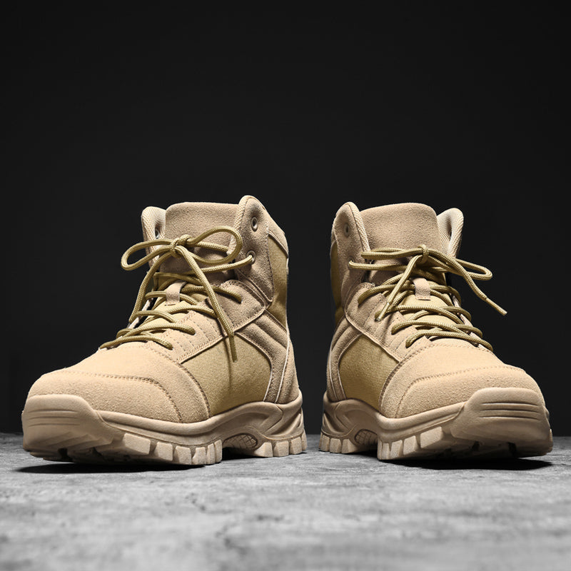Men's Mid Top Suede Hiking Boots  - Lace-Up, Breathable, Slip-Resistant, Wide Toe Box with Arch Support