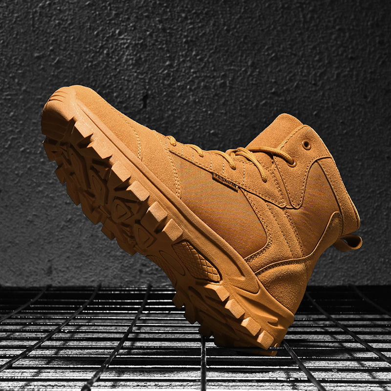 Men's Mid Top Suede Hiking Boots  - Lace-Up, Breathable, Slip-Resistant, Wide Toe Box with Arch Support