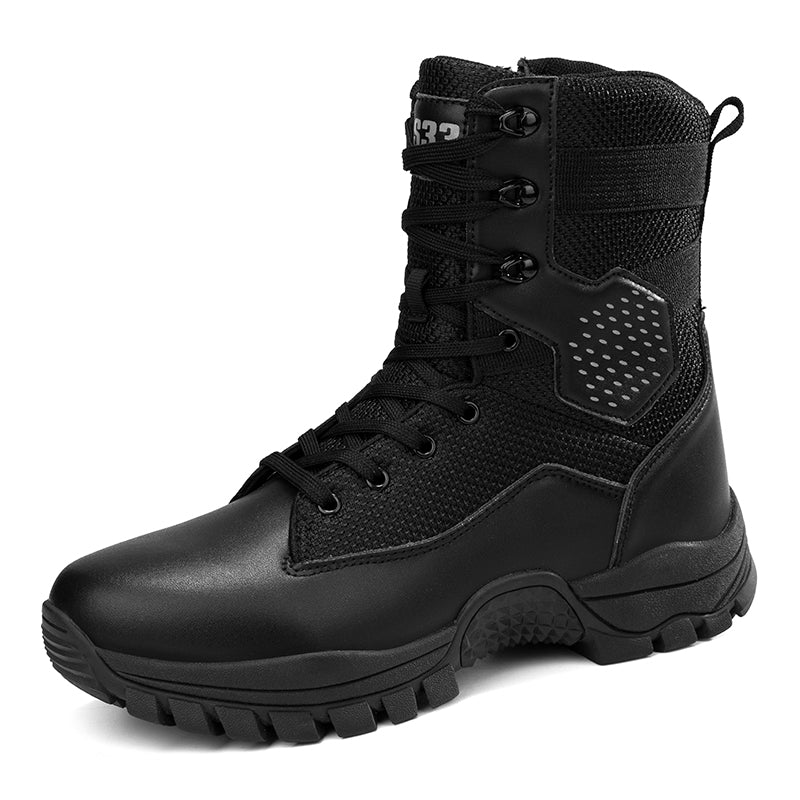 Men's Suede Work Boots - Lace-Up, side zip, Lightweight Non Slip, Waterproof, Wide Toe Box with Arch Support