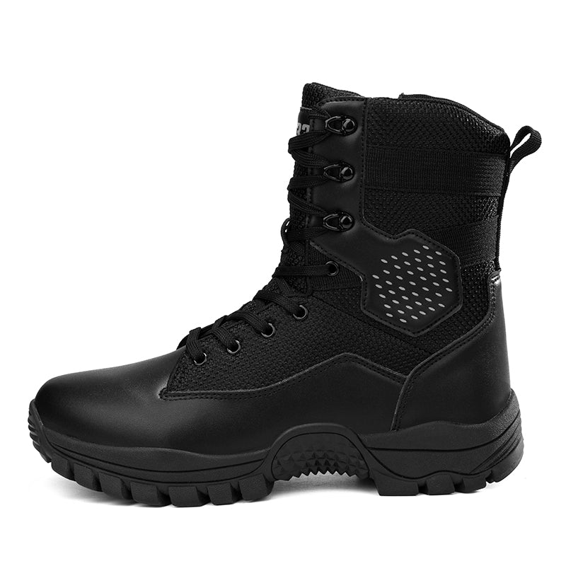 Men's Suede Work Boots - Lace-Up, side zip, Lightweight Non Slip, Waterproof, Wide Toe Box with Arch Support