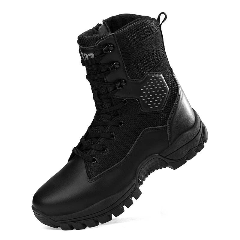 Men's Suede Work Boots - Lace-Up, side zip, Lightweight Non Slip, Waterproof, Wide Toe Box with Arch Support