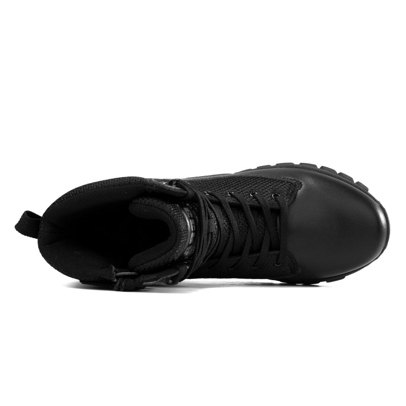 Men's Suede Work Boots - Lace-Up, side zip, Lightweight Non Slip, Waterproof, Wide Toe Box with Arch Support