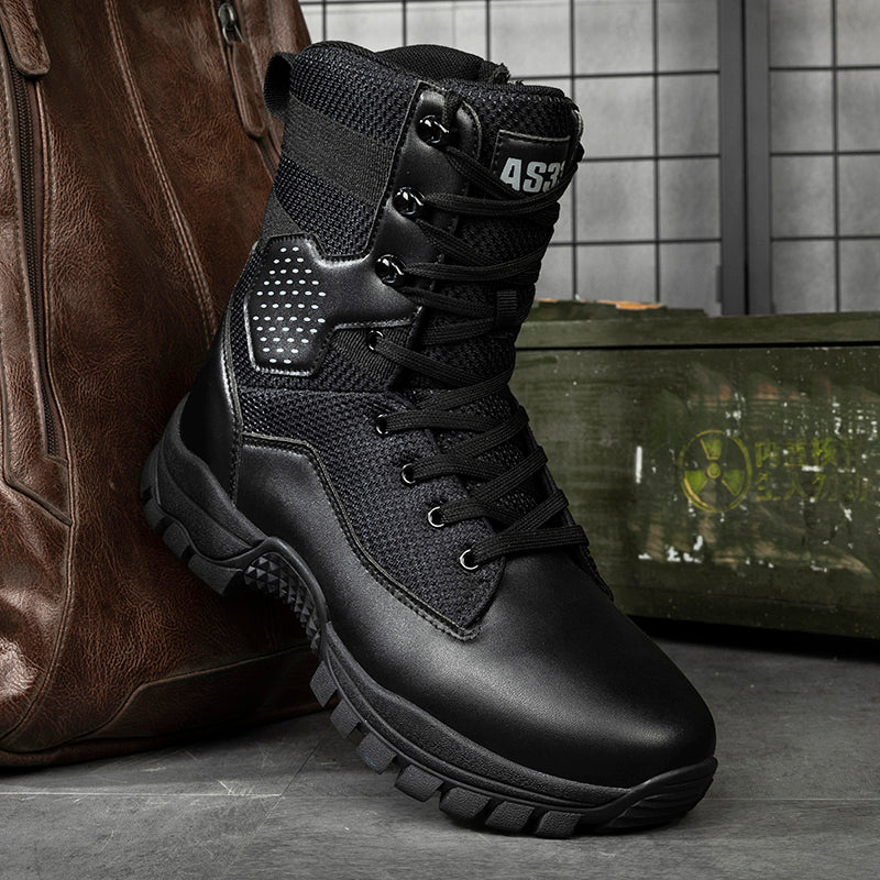 Men's Suede Work Boots - Lace-Up, side zip, Lightweight Non Slip, Waterproof, Wide Toe Box with Arch Support