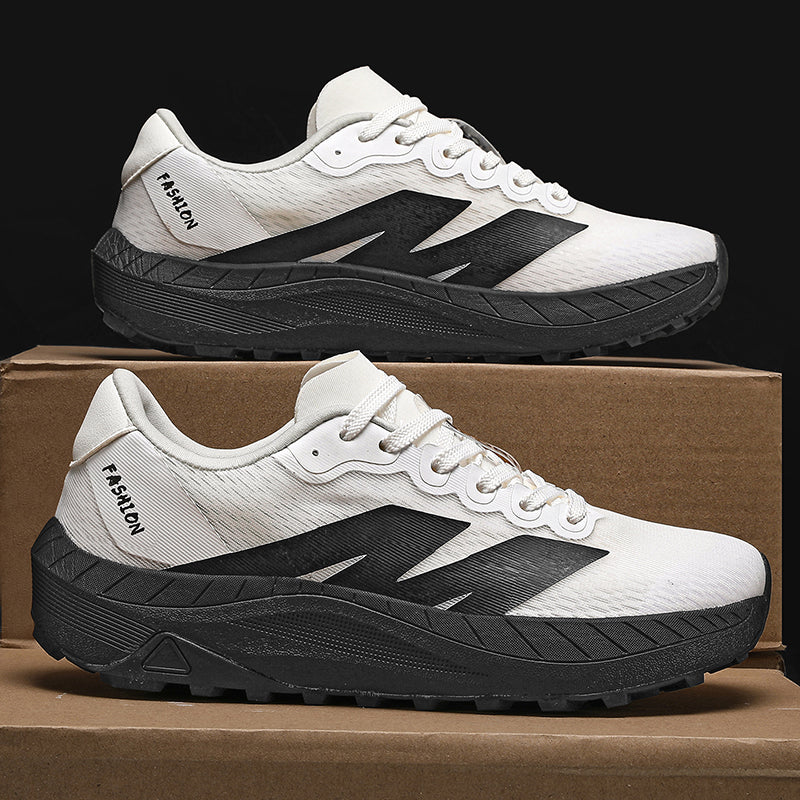 Men's Mesh Walking Shoes - Lace-Up, Breathable, Lightweight, Maximum Support, Wide Toe Box with Arch Support