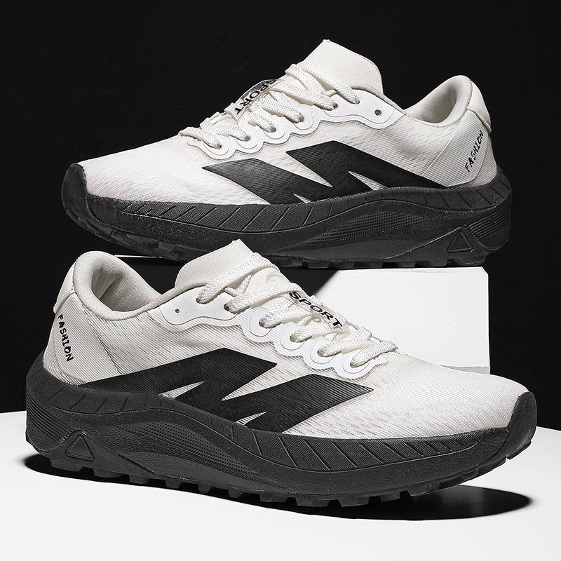 Men's Mesh Walking Shoes - Lace-Up, Breathable, Lightweight, Maximum Support, Wide Toe Box with Arch Support