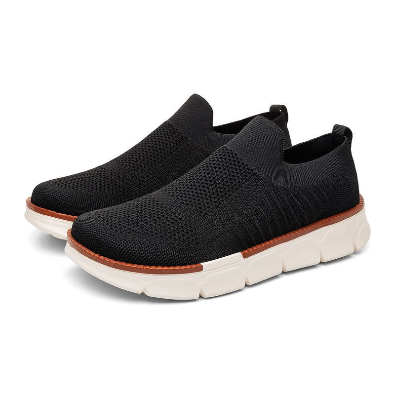 Men's Mesh Walking Shoes - Slip-On, Breathable, Lightweight, Wide Toe Box with Arch Support