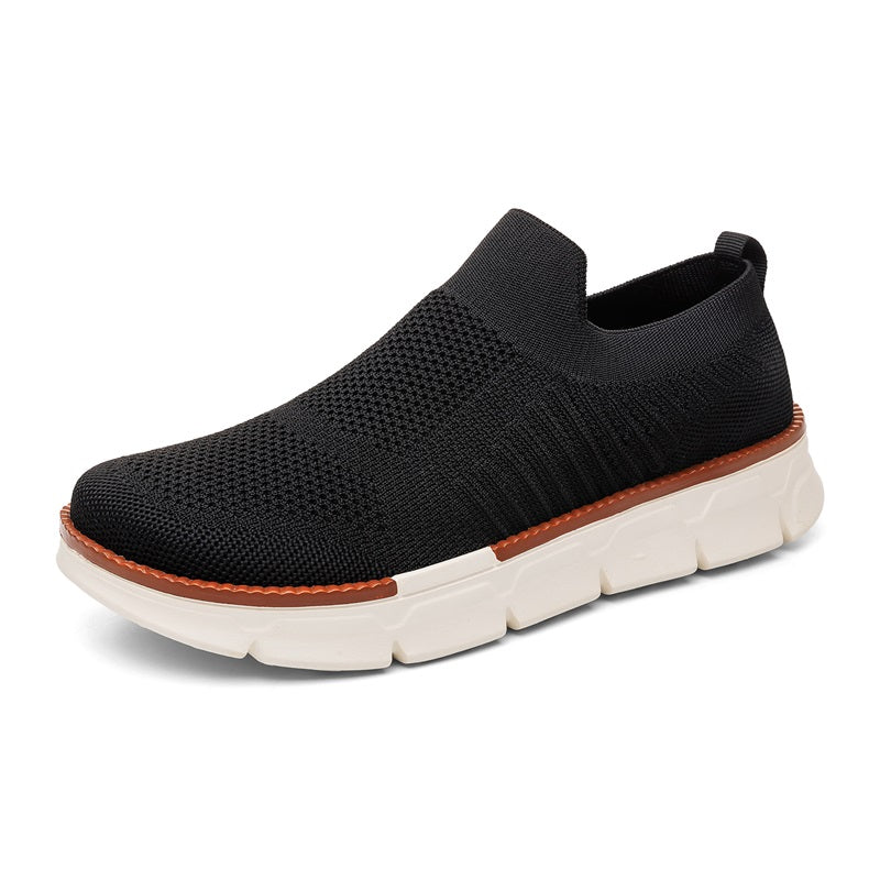 Men's Mesh Walking Shoes - Slip-On, Breathable, Lightweight, Wide Toe Box with Arch Support