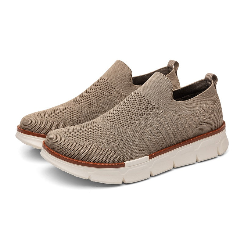 Men's Mesh Walking Shoes - Slip-On, Breathable, Lightweight, Wide Toe Box with Arch Support