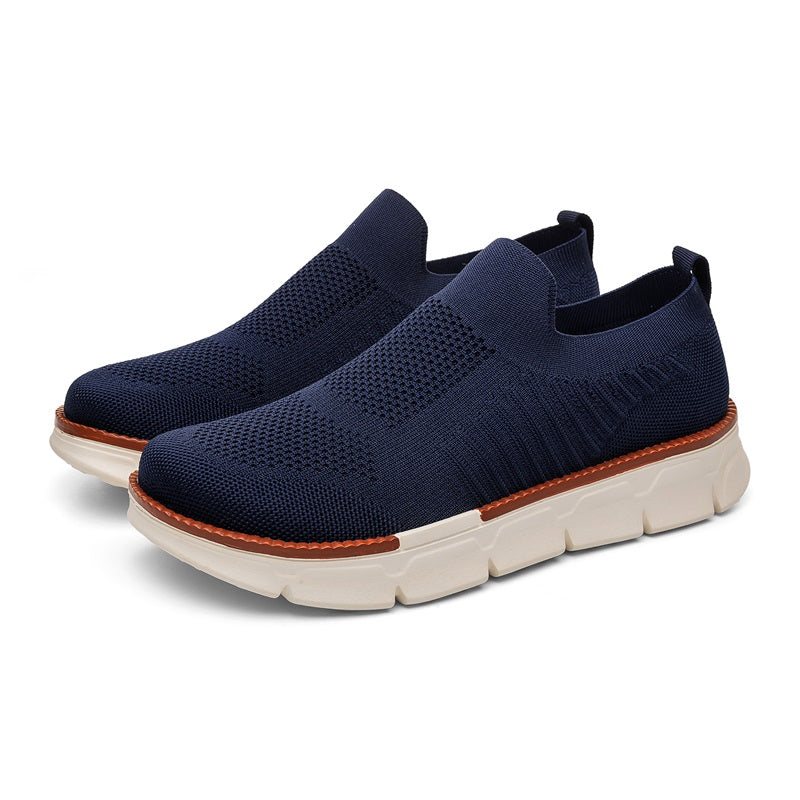 Men's Mesh Walking Shoes - Slip-On, Breathable, Lightweight, Wide Toe Box with Arch Support