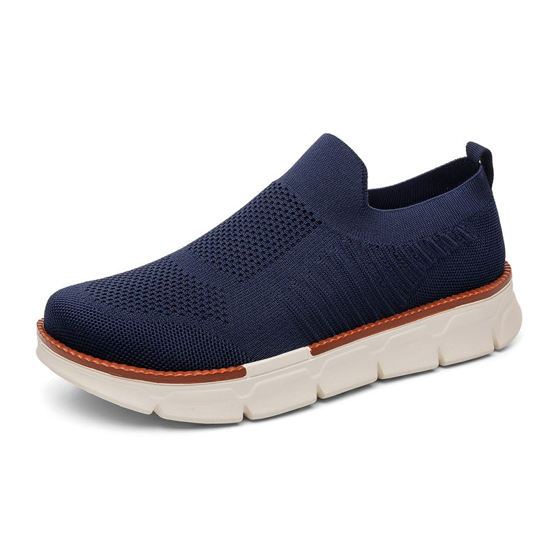 Men's Mesh Walking Shoes - Slip-On, Breathable, Lightweight, Wide Toe Box with Arch Support