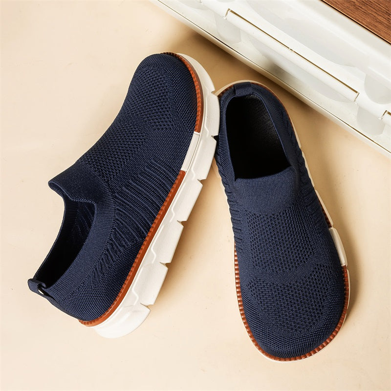 Men's Mesh Walking Shoes - Slip-On, Breathable, Lightweight, Wide Toe Box with Arch Support