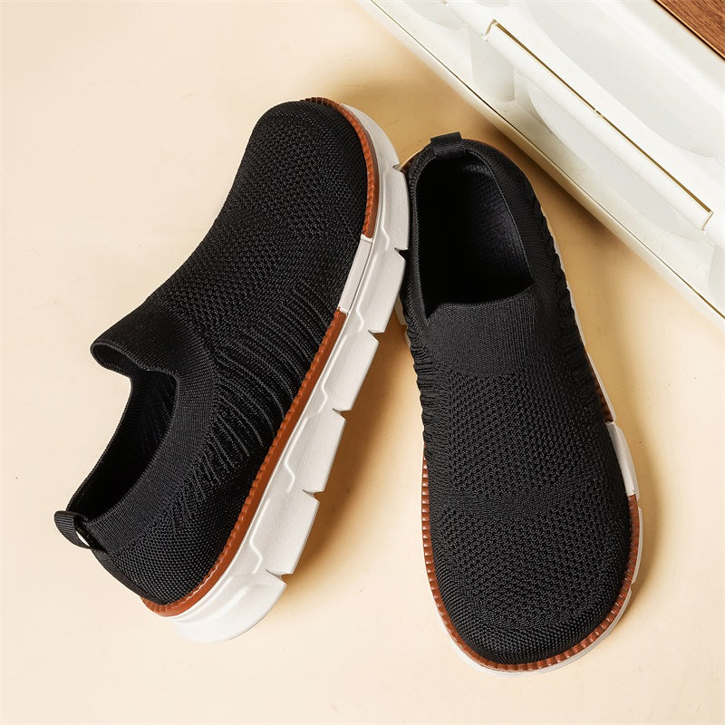 Men's Mesh Walking Shoes - Slip-On, Breathable, Lightweight, Wide Toe Box with Arch Support