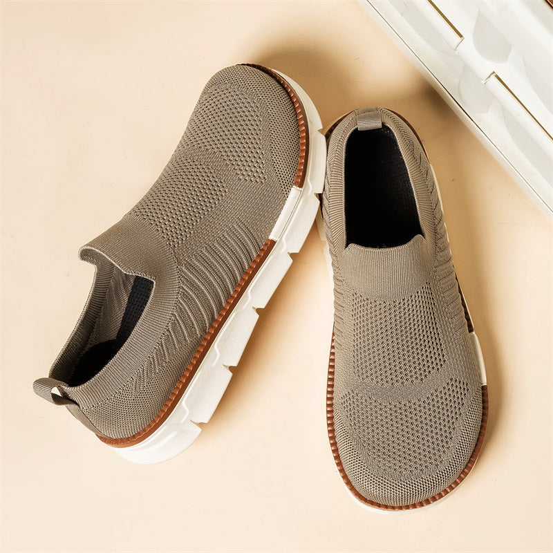 Men's Mesh Walking Shoes - Slip-On, Breathable, Lightweight, Wide Toe Box with Arch Support