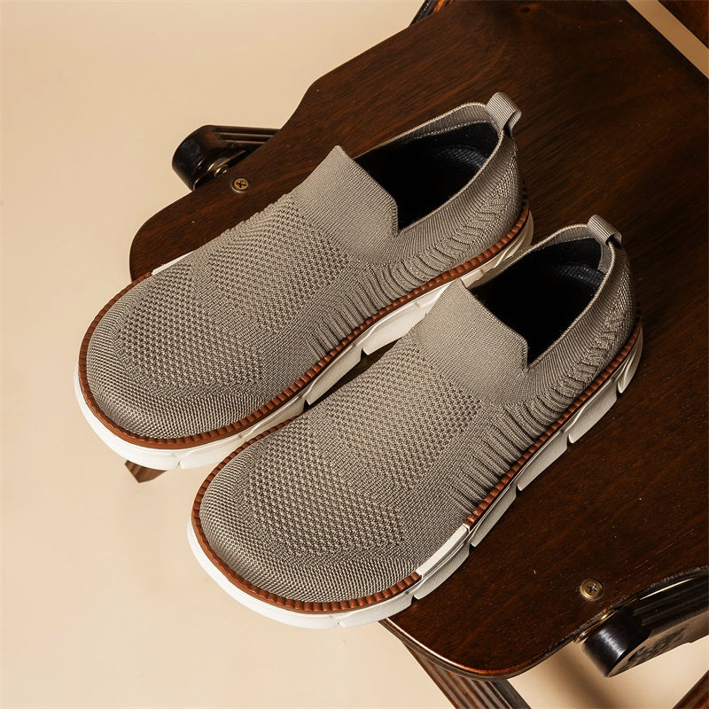 Men's Mesh Walking Shoes - Slip-On, Breathable, Lightweight, Wide Toe Box with Arch Support