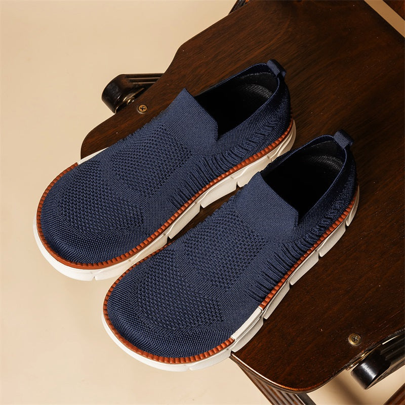 Men's Mesh Walking Shoes - Slip-On, Breathable, Lightweight, Wide Toe Box with Arch Support